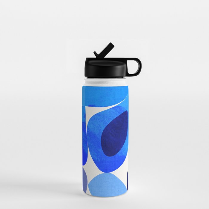 mid century modern organic blue 2 Water Bottle Gallery Image 1