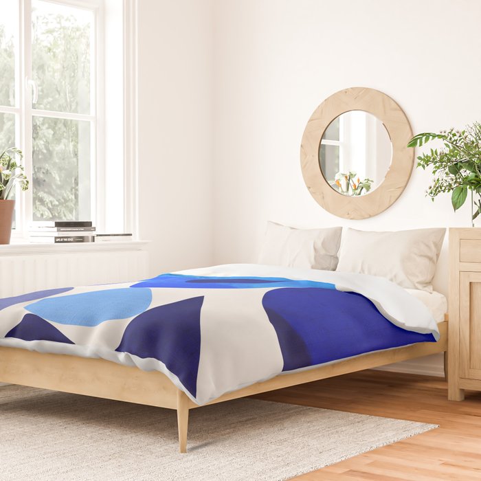 mid century modern organic blue 2 Duvet Cover Gallery Image 2