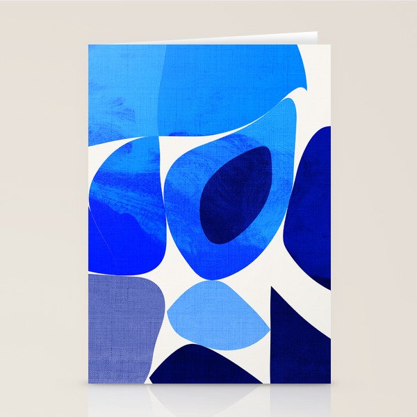 mid century modern organic blue 2 Stationery Card Gallery Image 1