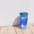 mid century modern organic blue 2 Travel Mug Gallery Image 4