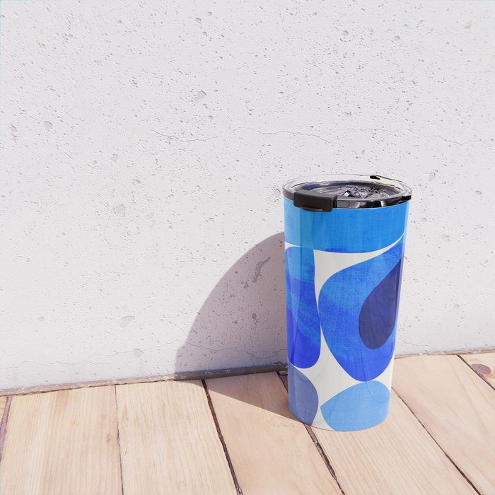 mid century modern organic blue 2 Travel Mug Gallery Image 4