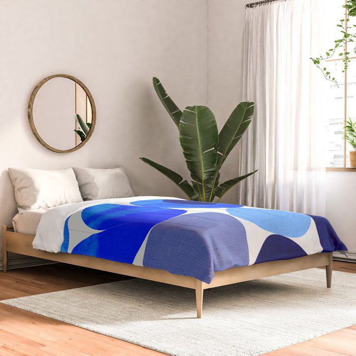 mid century modern organic blue 2 Comforter Gallery Image 2