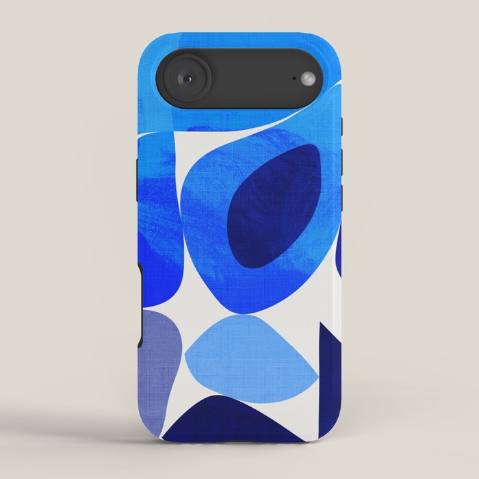 mid century modern organic blue 2 iPhone Case Gallery Image 2