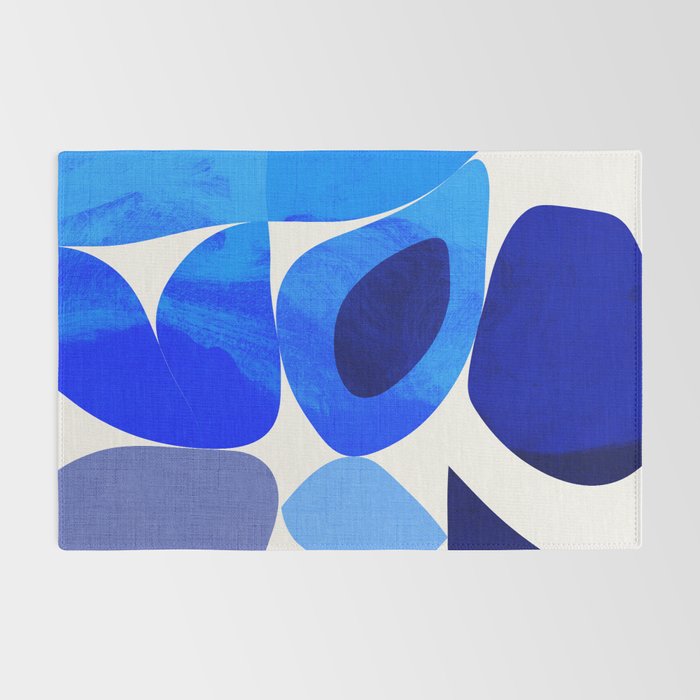 mid century modern organic blue 2 Rug Gallery Image 2
