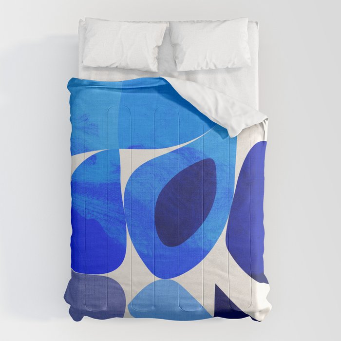 mid century modern organic blue 2 Comforter Gallery Image 1