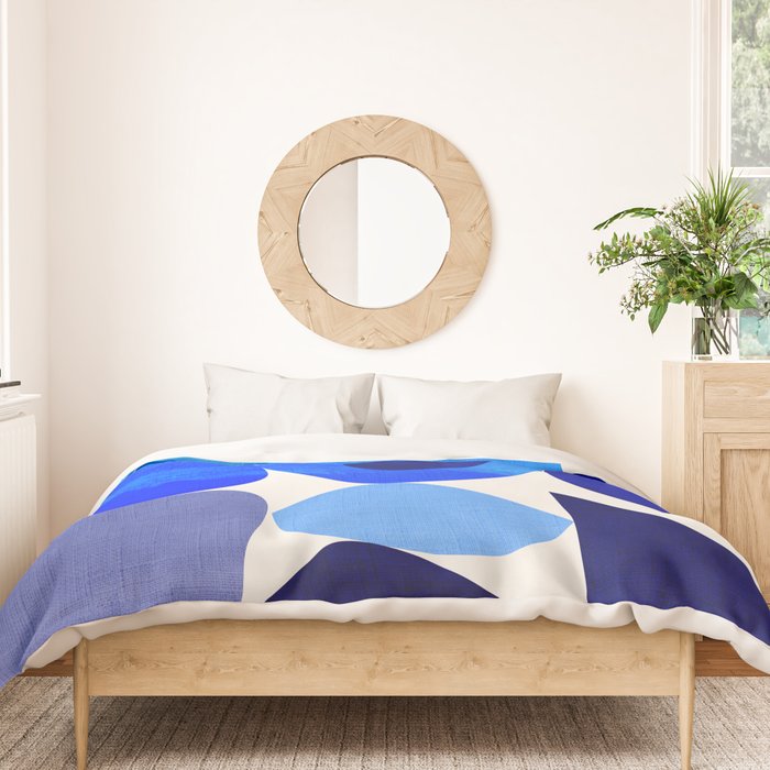 mid century modern organic blue 2 Duvet Cover Gallery Image 3