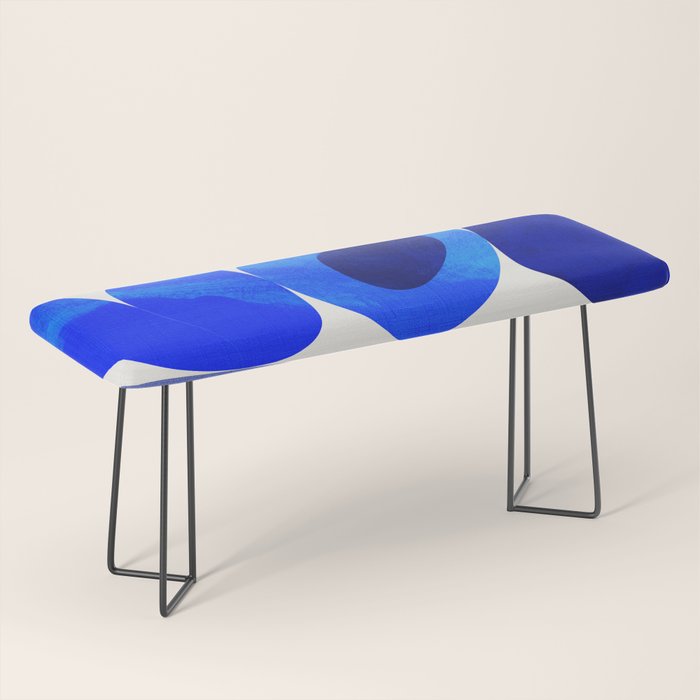 mid century modern organic blue 2 Bench Gallery Image 1