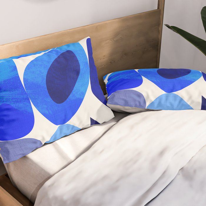 mid century modern organic blue 2 Pillow Sham Gallery Image 2