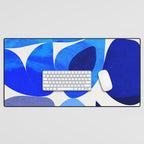 mid century modern organic blue 2 Desk Mat Gallery Image 1
