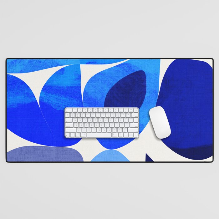 mid century modern organic blue 2 Desk Mat Gallery Image 1