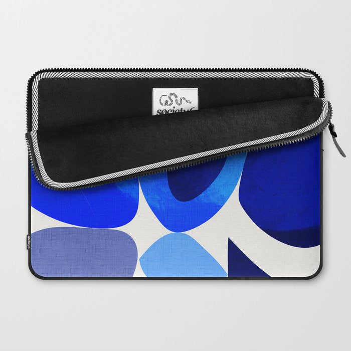 mid century modern organic blue 2 Laptop Sleeve Gallery Image 2