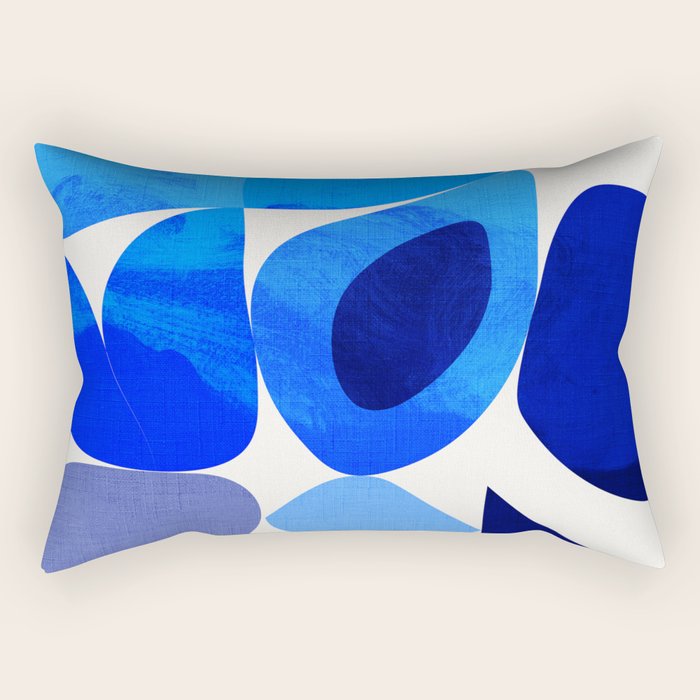 mid century modern organic blue 2 Rectangular Pillow Gallery Image 1