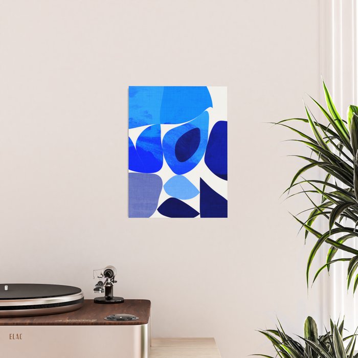 mid century modern organic blue 2 Poster Gallery Image 2