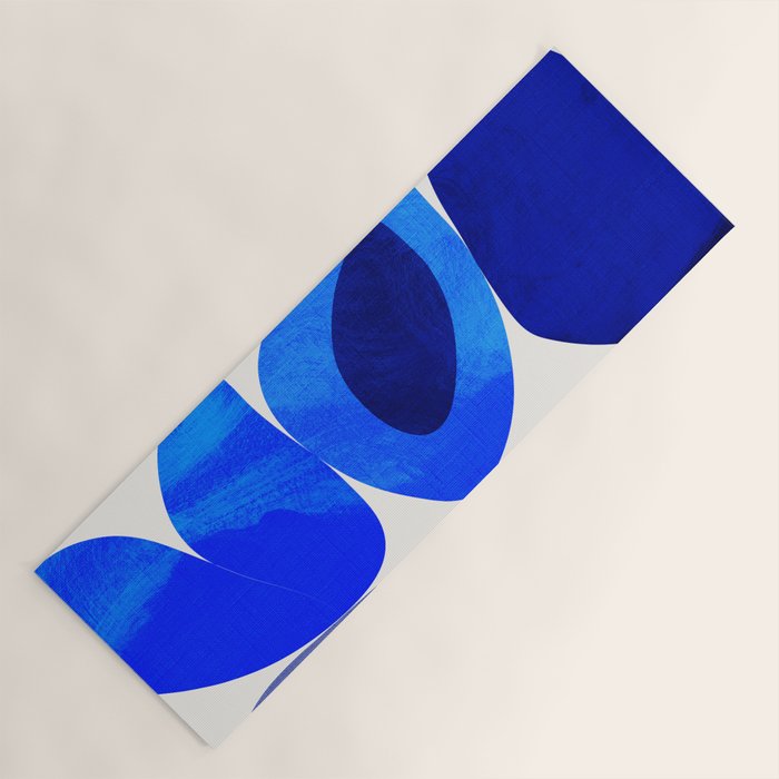 mid century modern organic blue 2 Yoga Mat Gallery Image 1