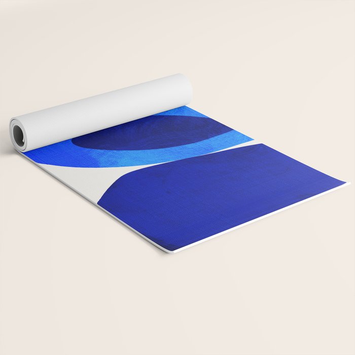 mid century modern organic blue 2 Yoga Mat Gallery Image 2