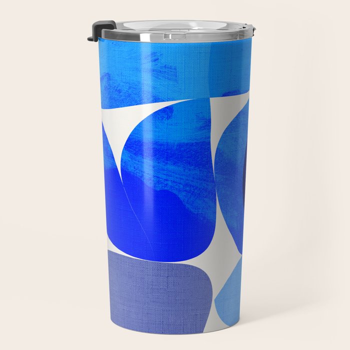 mid century modern organic blue 2 Travel Mug Gallery Image 3