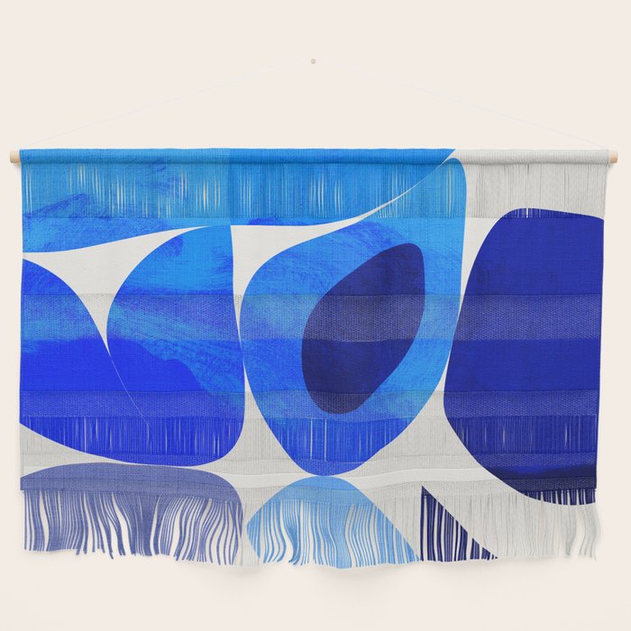 mid century modern organic blue 2 Wall Hanging Gallery Image 1