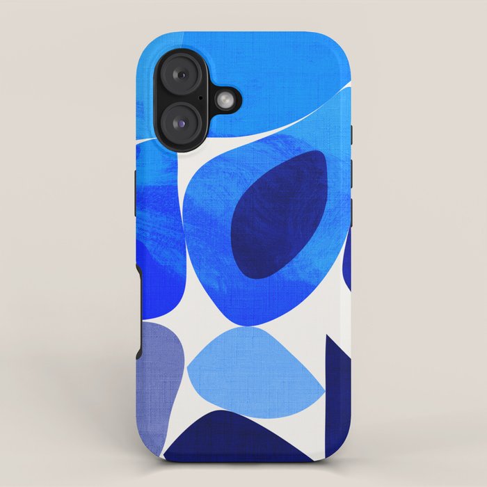 mid century modern organic blue 2 iPhone Case Gallery Image 1