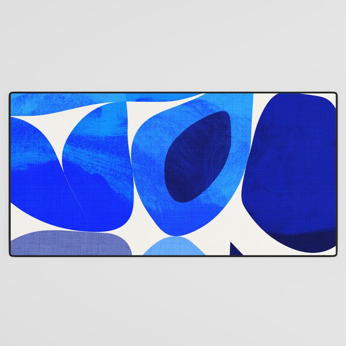 mid century modern organic blue 2 Desk Mat Gallery Image 3