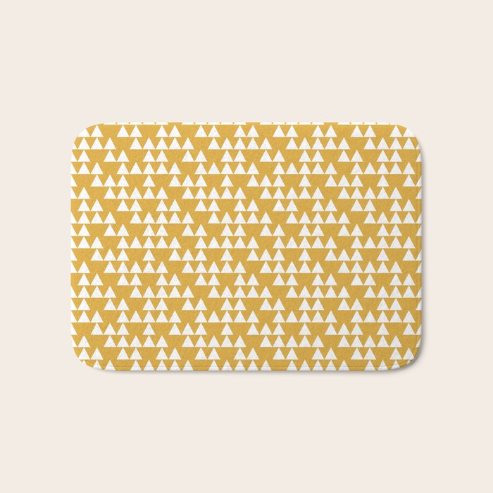 Festive Mustard Yellow, Triangles  Bath Mat Gallery Image 1