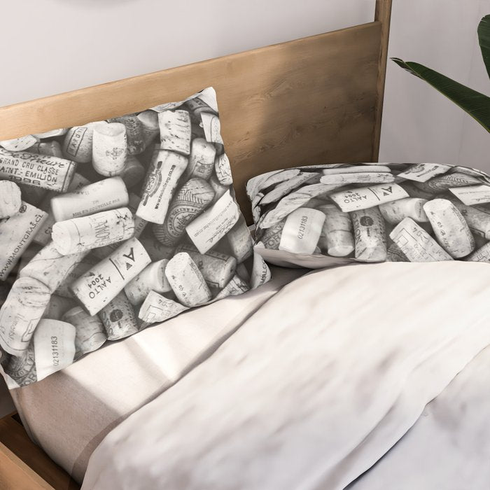 Something Nostalgic II Twist-off Wine Corks in Black And White #decor #society6 #buyart Pillow Sham Gallery Image 2