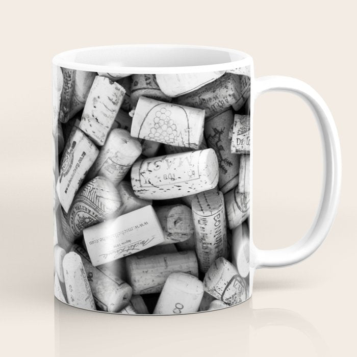Something Nostalgic II Twist-off Wine Corks in Black And White #decor #society6 #buyart Coffee Mug Gallery Image 1
