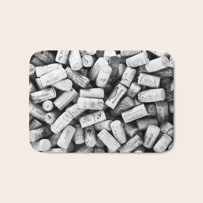 Something Nostalgic II Twist-off Wine Corks in Black And White #decor #society6 #buyart Bath Mat Gallery Image 1