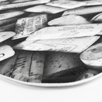 Something Nostalgic II Twist-off Wine Corks in Black And White #decor #society6 #buyart Bath Mat Gallery Image 3