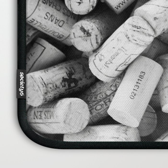 Something Nostalgic II Twist-off Wine Corks in Black And White #decor #society6 #buyart Laptop Sleeve Gallery Image 3