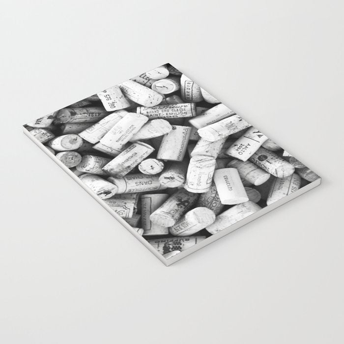 Something Nostalgic II Twist-off Wine Corks in Black And White #decor #society6 #buyart Notebook Gallery Image 3