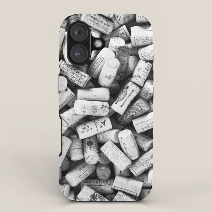Something Nostalgic II Twist-off Wine Corks in Black And White #decor #society6 #buyart iPhone Case Gallery Image 1