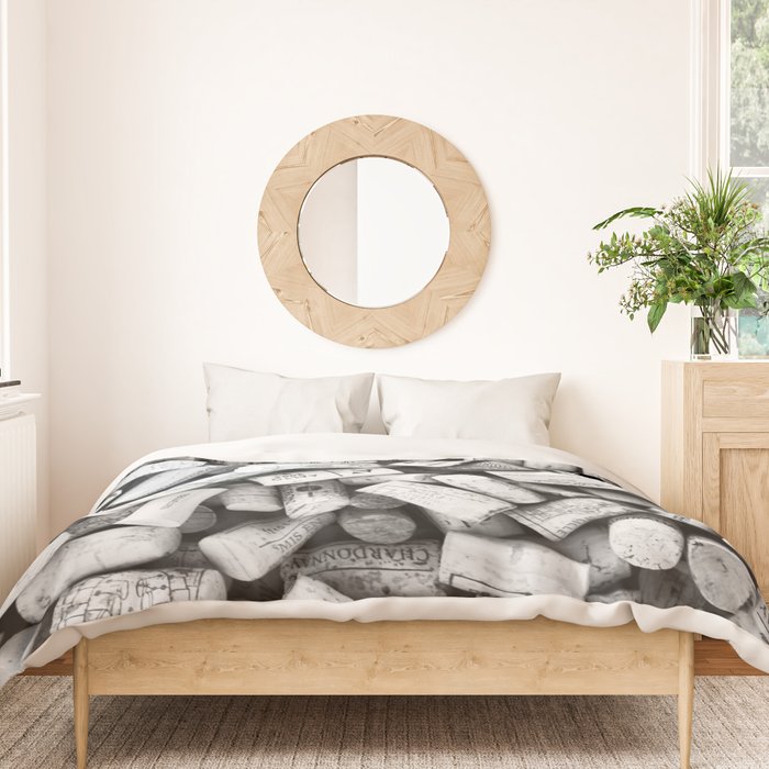 Something Nostalgic II Twist-off Wine Corks in Black And White #decor #society6 #buyart Duvet Cover Gallery Image 3