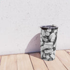 Something Nostalgic II Twist-off Wine Corks in Black And White #decor #society6 #buyart Travel Mug Gallery Image 4