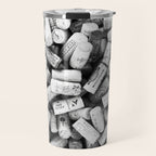 Something Nostalgic II Twist-off Wine Corks in Black And White #decor #society6 #buyart Travel Mug Gallery Image 1