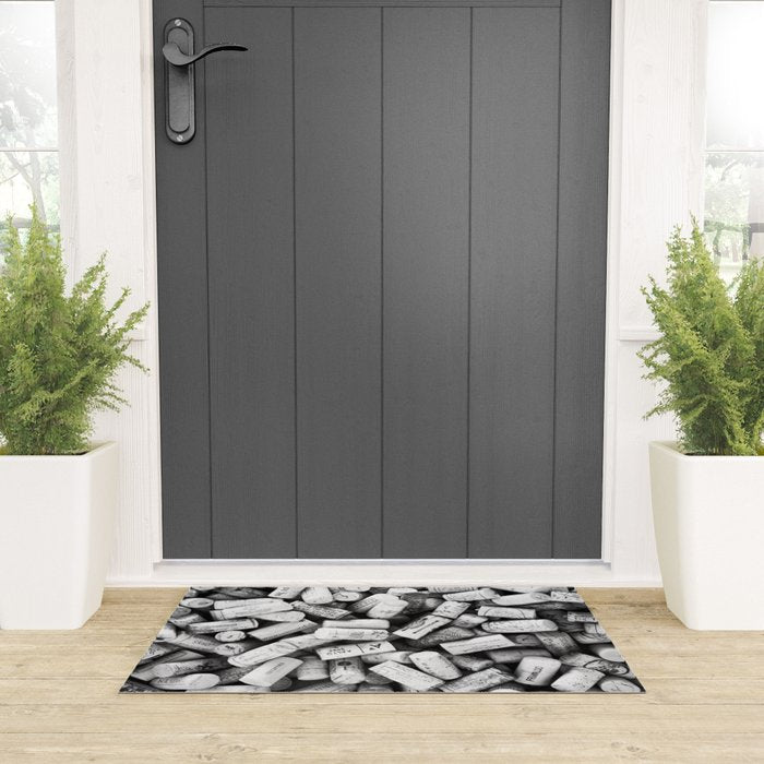 Something Nostalgic II Twist-off Wine Corks in Black And White #decor #society6 #buyart Welcome Mat Gallery Image 3