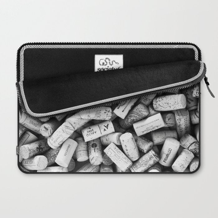 Something Nostalgic II Twist-off Wine Corks in Black And White #decor #society6 #buyart Laptop Sleeve Gallery Image 2