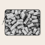 Something Nostalgic II Twist-off Wine Corks in Black And White #decor #society6 #buyart Laptop Sleeve Gallery Image 1