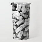 Something Nostalgic II Twist-off Wine Corks in Black And White #decor #society6 #buyart Travel Mug Gallery Image 3