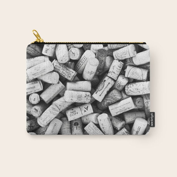 Something Nostalgic II Twist-off Wine Corks in Black And White #decor #society6 #buyart Carry All Pouch Gallery Image 1