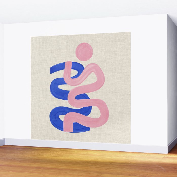 Pink Wiggle Embrace Wall Mural Gallery Image 2