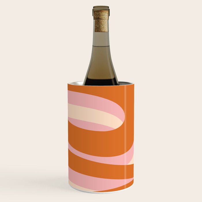 Pop Swirl Wavy Abstract Line Pattern Pink Orange Cream Wine Chiller Gallery Image 3