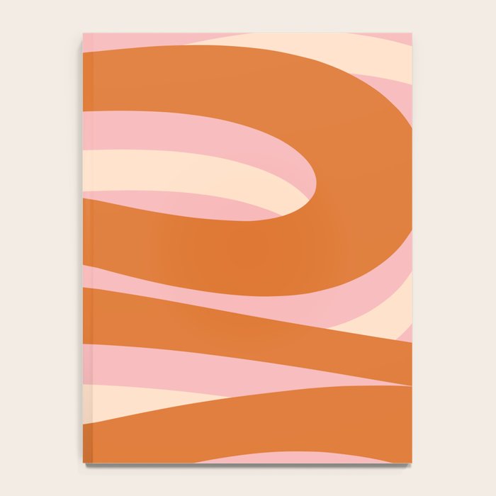 Pop Swirl Wavy Abstract Line Pattern Pink Orange Cream Notebook Gallery Image 4
