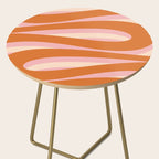 Pop Swirl Wavy Abstract Line Pattern Pink Orange Cream Side Table Gallery Image 2