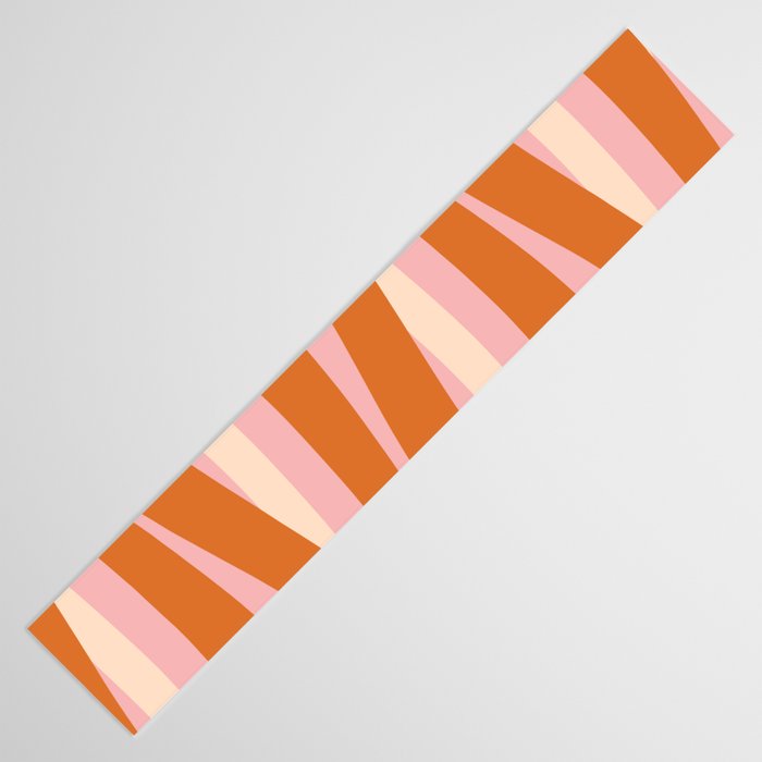 Pop Swirl Wavy Abstract Line Pattern Pink Orange Cream Table Runner Gallery Image 3