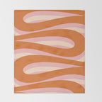Pop Swirl Wavy Abstract Line Pattern Pink Orange Cream Throw Blanket Gallery Image 2
