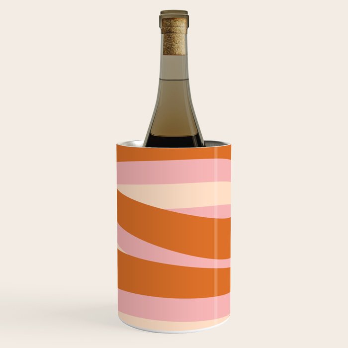 Pop Swirl Wavy Abstract Line Pattern Pink Orange Cream Wine Chiller Gallery Image 1