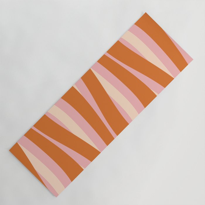 Pop Swirl Wavy Abstract Line Pattern Pink Orange Cream Yoga Mat Gallery Image 1