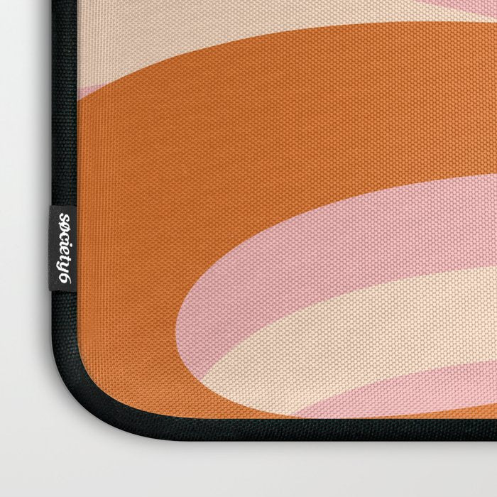 Pop Swirl Wavy Abstract Line Pattern Pink Orange Cream Laptop Sleeve Gallery Image 3