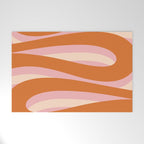 Pop Swirl Wavy Abstract Line Pattern Pink Orange Cream Welcome Mat Gallery Image 1