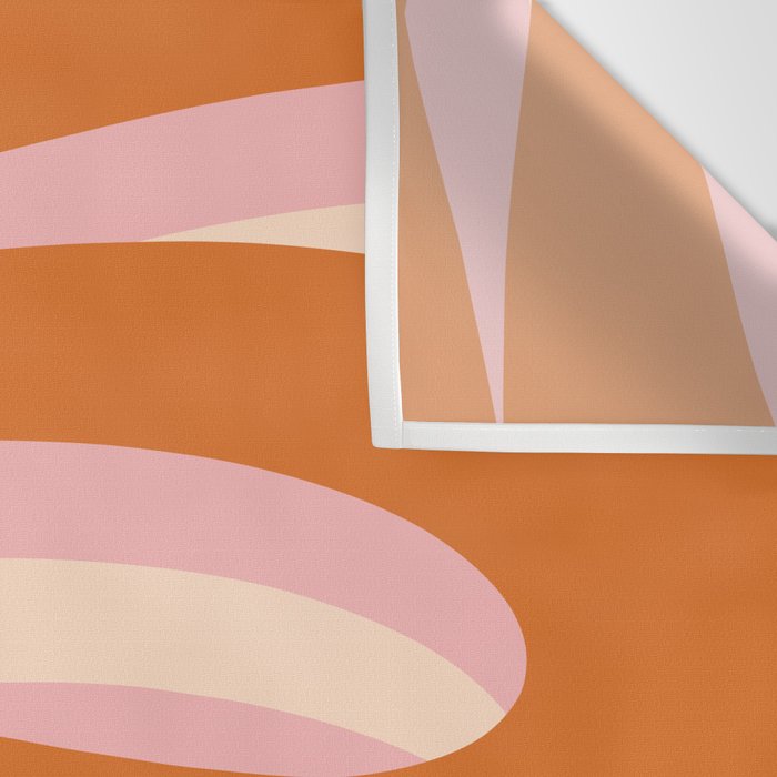 Pop Swirl Wavy Abstract Line Pattern Pink Orange Cream Wall Tapestry Gallery Image 3